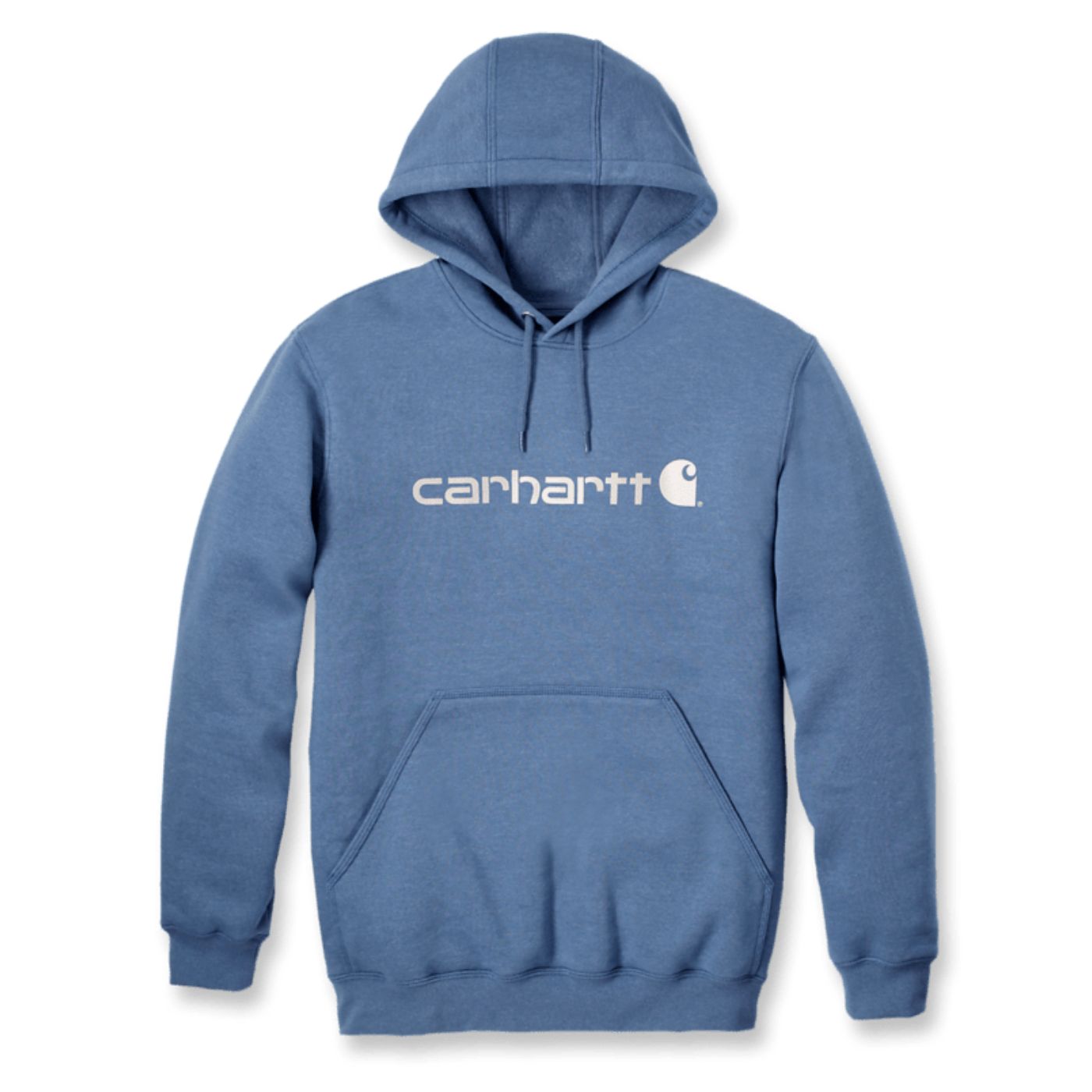 Carhartt Men's Signature Logo Light Blue Hoodie