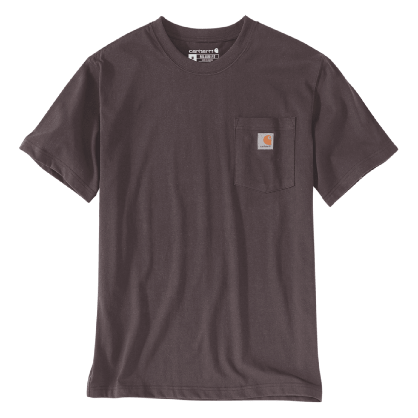 T-Shirt com manga curta de homem Carhartt Dearborn Relaxed Pocket em Dark Sepia. Vista da frente.