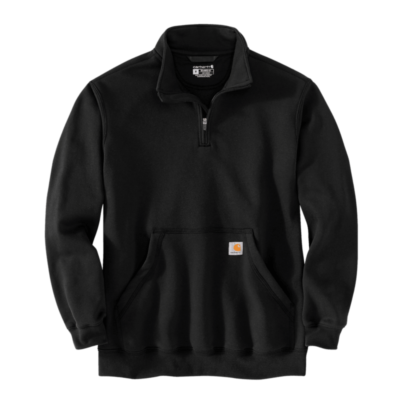 Men's Loose Fit Midweight Half Zip Sweatshirt in Black