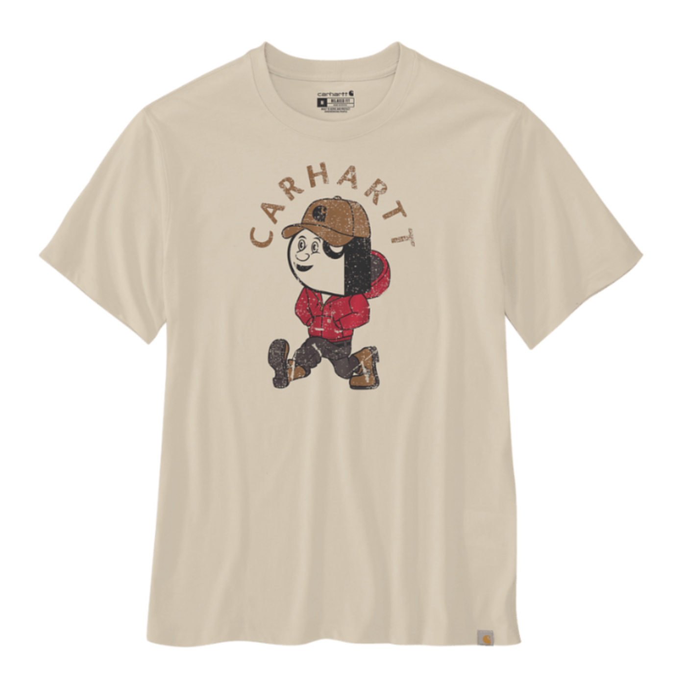 Carhartt Men's Relaxed Fit Lightweight Script Graphic Short Sleeve T-Shirt in Brown