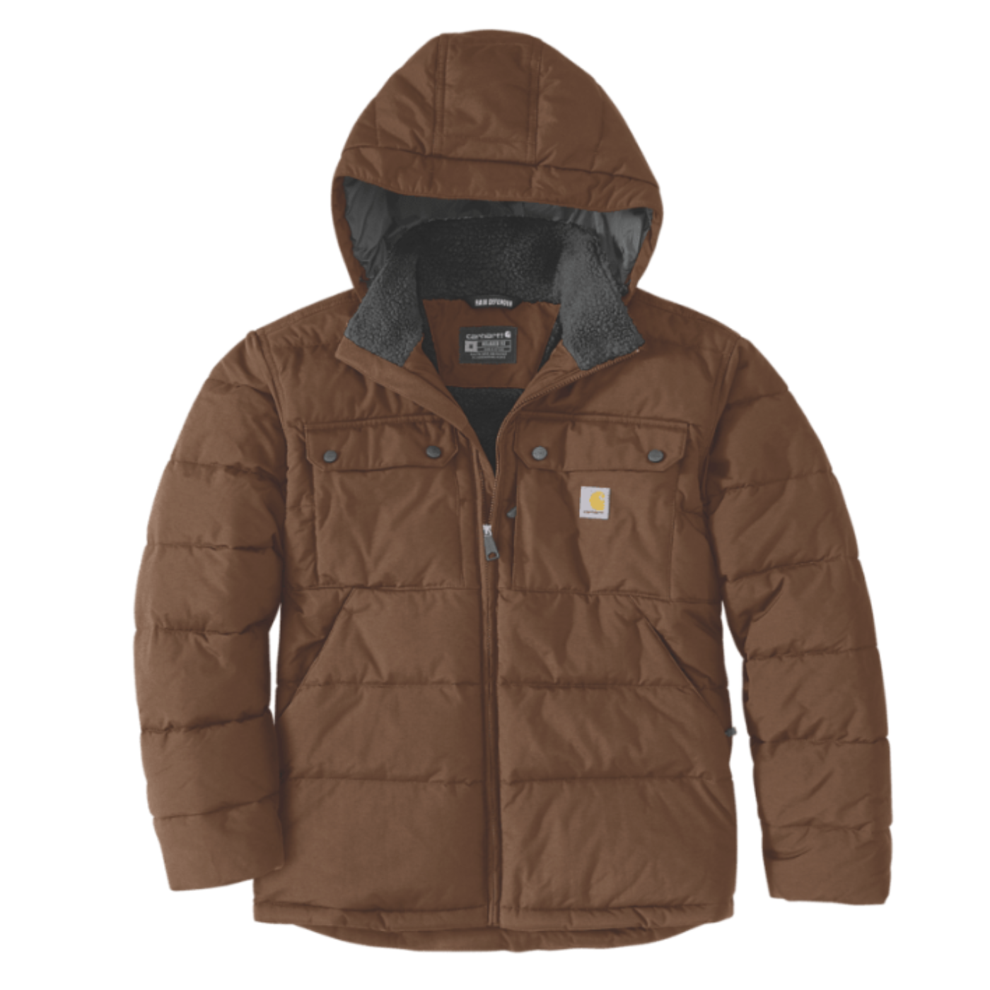 Carhartt Livingston men's hooded jacket in brown.