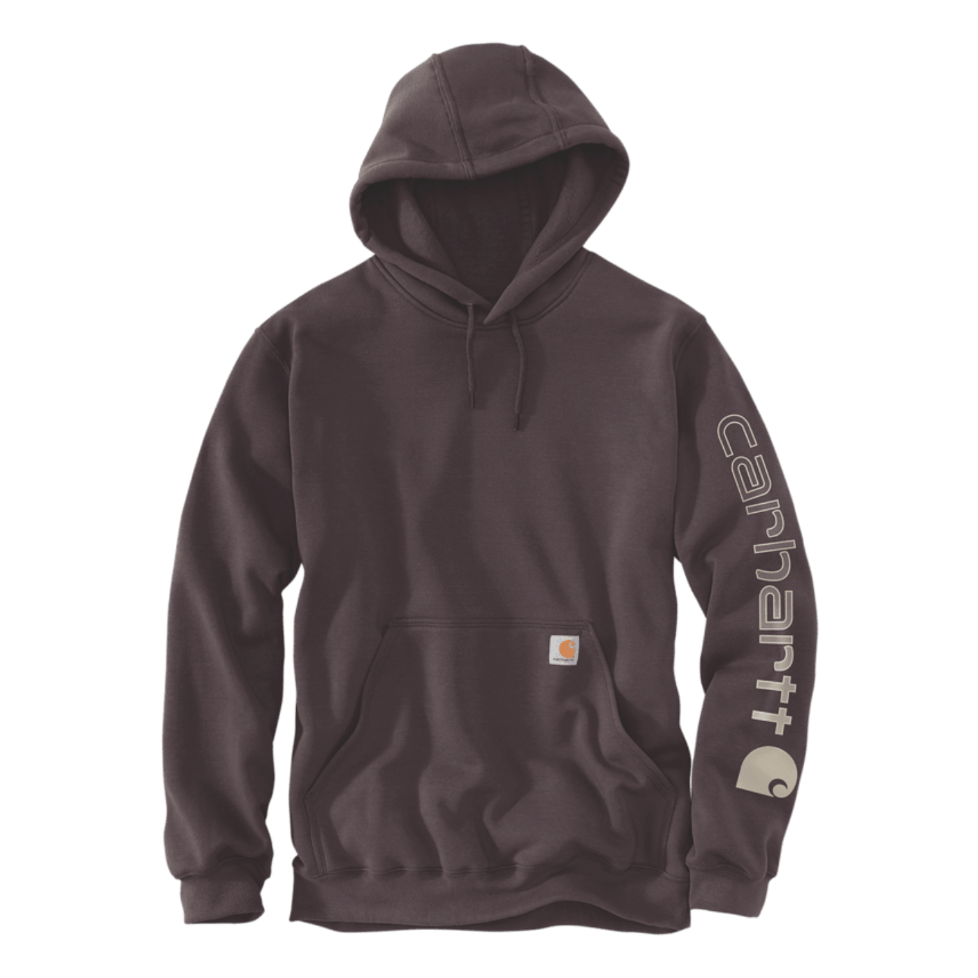 Carhartt Men's Sleeve Logo Hoodie in Dark Sepia