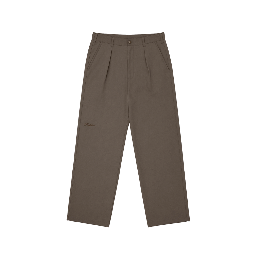 Prohibited Soho Pleated Khaki Unisex Trousers