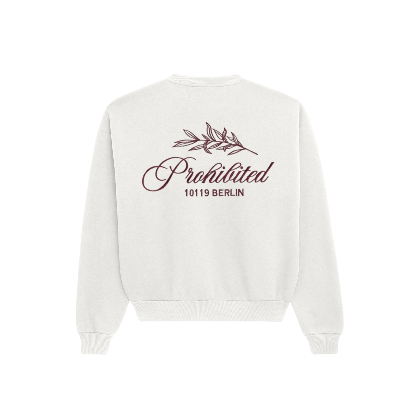 Sweatshirt Crew Neck Branca PB Leaf Prohibited Cardada Unissexo