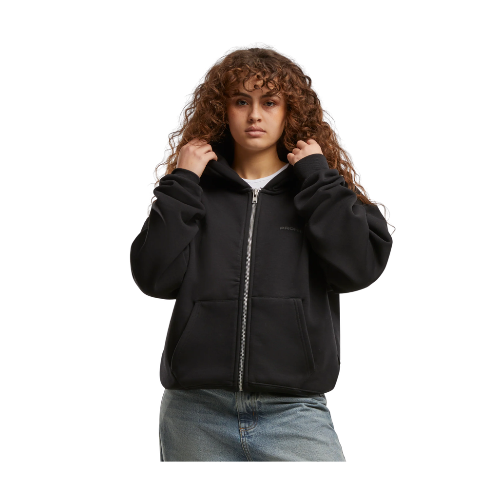Hoodie com Fecho Preto Prohibited 10119 Cardado Unissexo