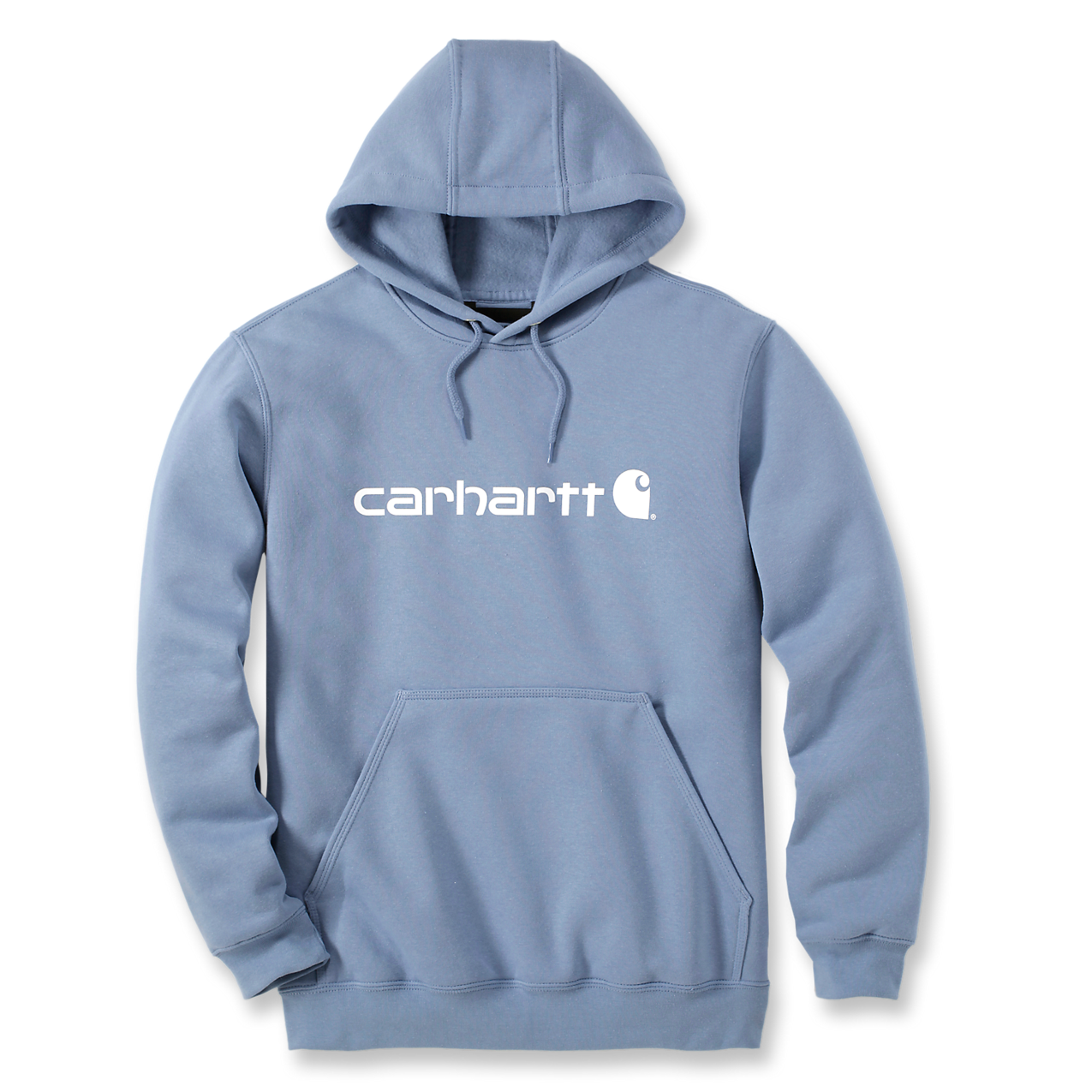Carhartt Signature Logo Light Blue Hooded Sweatshirt