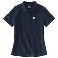 Carhartt Women's Short Sleeve Polo Shirt in Blue