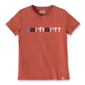Carhartt Women's Orange Logo Printed T-Shirt
