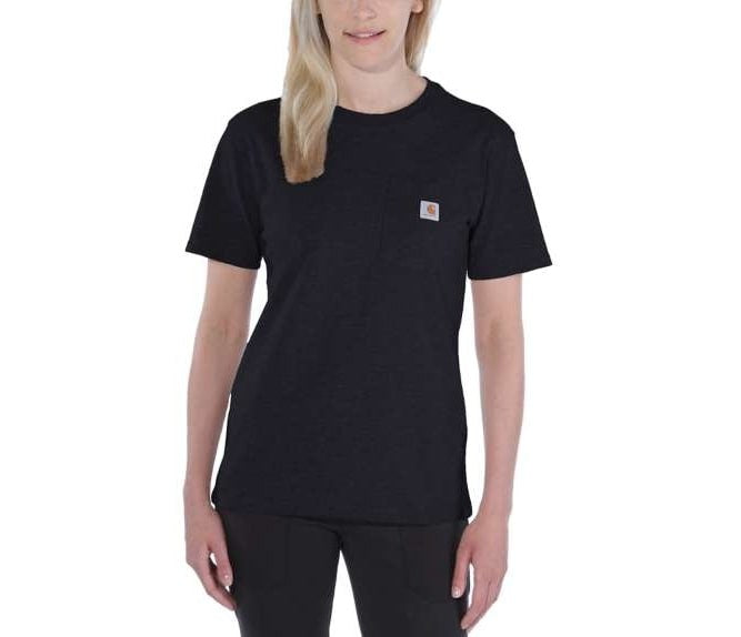 Carhartt WK87 Women's Short Sleeve T-Shirt with Pocket in Black